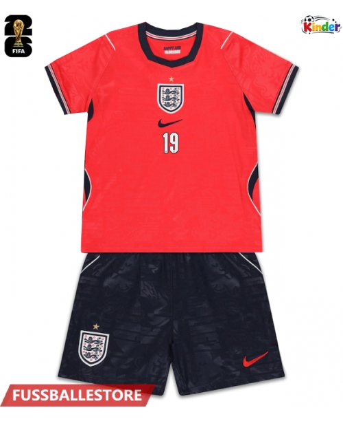 Günstige England Ollie Watkins #19 Auswärts Trikotsatzt Kinder WM 2026 Kurzarm (+ Kurze Hosen)